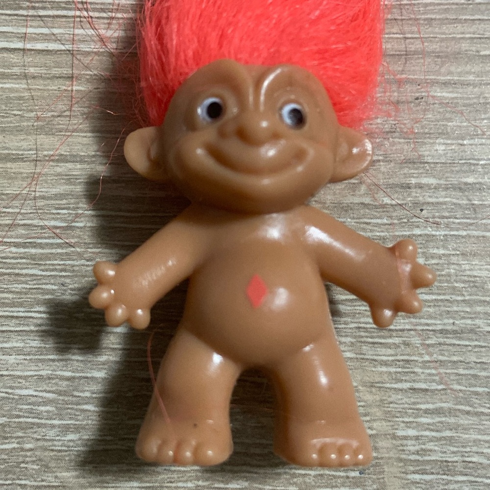 Vintage 90s Retro Color Neon Red Troll Doll Fridge Magnet